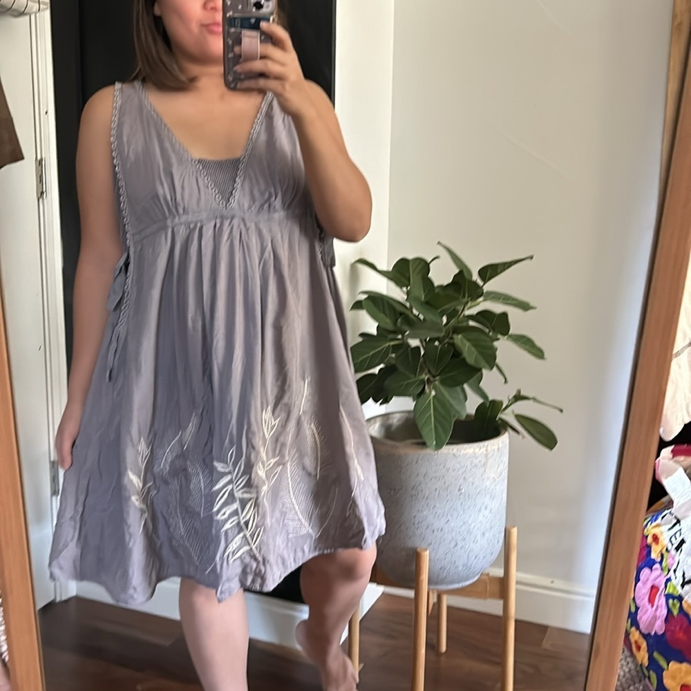 Cecico Rayon Embroidered Boho Pullover Dress. Size L - Picture 4 of 15